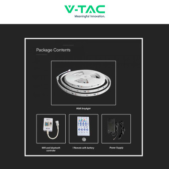 VT-5050-60 Striscia LED Flessibile Smart RGB con Telecomando 65W V-Tac