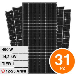 31 Pannelli Solari Fotovoltaici 460W IP68 144 Celle Telaio Nero V-Tac