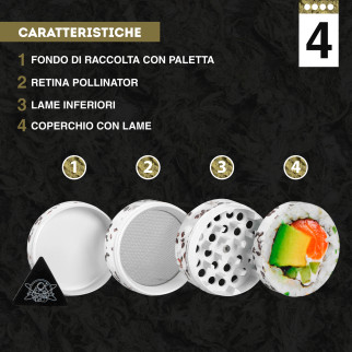 Champ High Grinder Tritatabacco 4 Parti Metallo Yummy