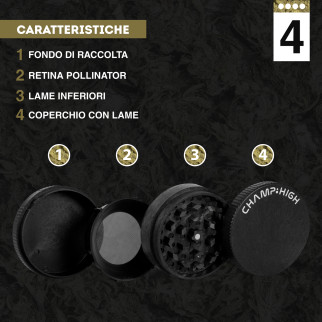 Champ High Grinder Tritatabacco 3 Parti Plastica Biodegradabile