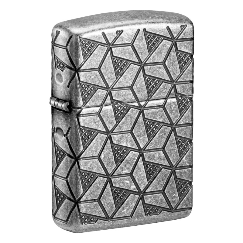 Accendino Zippo mod. 49883 Geometric Pattern Design Antivento Ricaricabile
