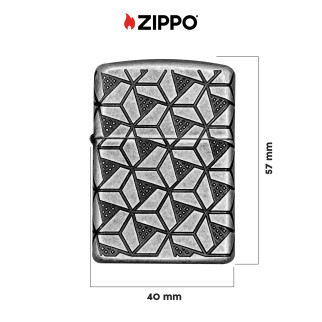 Accendino Zippo mod. 49883 Geometric Pattern Design Antivento Ricaricabile