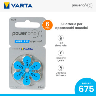 Acquista Powerone Misura 675 - Blister 6 Batterie per
