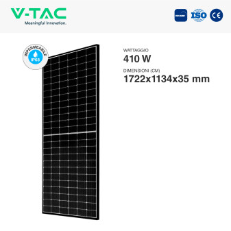 Pannelli Solari Fotovoltaici 410W IP68 Telaio Nero V-Tac