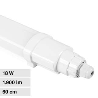 VT-80060 Tubo LED 18W 60cm Plafoniera Lineare Linkabile IP65 V-Tac