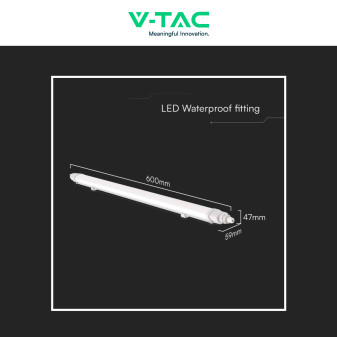 VT-80060 Tubo LED 18W 60cm Plafoniera Lineare Linkabile IP65 V-Tac