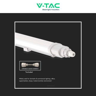 VT-80060 Tubo LED 18W 60cm Plafoniera Lineare Linkabile IP65 V-Tac