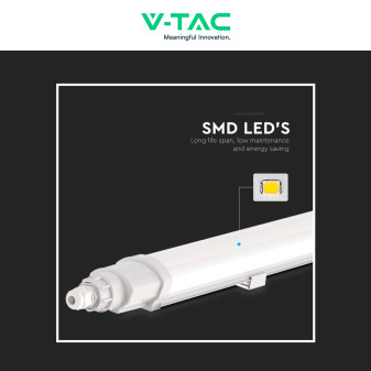 VT-80060 Tubo LED 18W 60cm Plafoniera Lineare Linkabile IP65 V-Tac