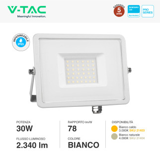 VT-30 Faro LED SMD 30W IP65 Chip Samsung Bianco V-Tac