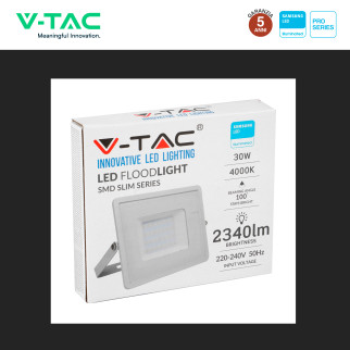 VT-30 Faro LED SMD 30W IP65 Chip Samsung Bianco V-Tac
