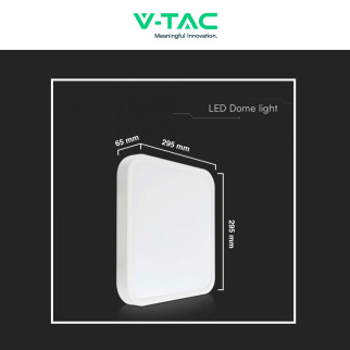 VT-8624 Plafoniera LED Quadrata 24W SMD IP44 Colore Bianco V-Tac