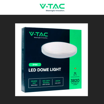 VT-8630 Plafoniera LED Rotonda 36W SMD IP44 Colore Bianco V-Tac