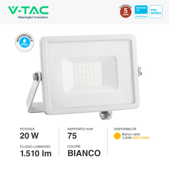 VT-20 Faro LED Floodlight 20W SMD Chip Samsung IP65 V-Tac
