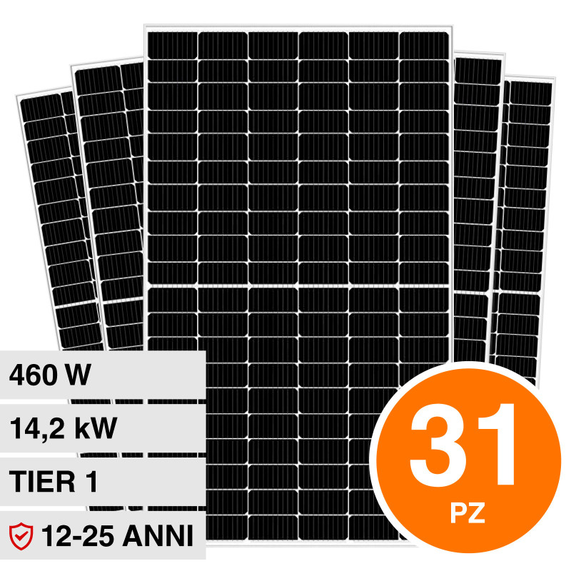31 Pannelli Solari Fotovoltaici 460W IP68 120 Celle V-Tac