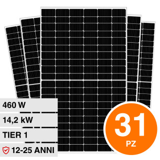 31 Pannelli Solari Fotovoltaici 460W IP68 120 Celle V-Tac