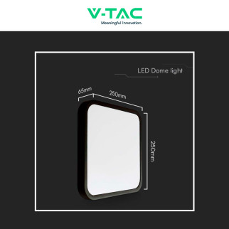 VT-8618 Plafoniera LED Quadrata 18W SMD IP44 Colore Nero V-Tac
