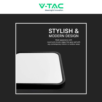VT-8618 Plafoniera LED Quadrata 18W SMD IP44 Colore Nero V-Tac