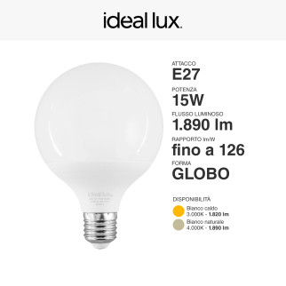 Acquista Ideal Lux Lampadina LED E27 15W Globo G95
