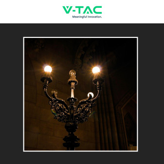 VT-2366 Lampadina LED E27 6W Miniglobo Filament Trasparente V-Tac