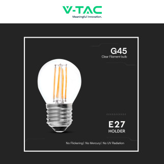 VT-2366 Lampadina LED E27 6W Miniglobo Filament Trasparente V-Tac