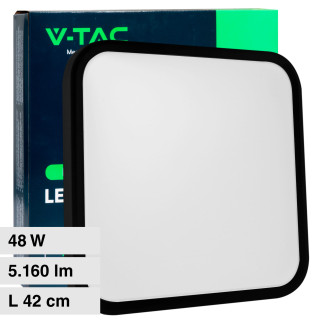 V-Tac VT-8630 Plafoniera LED Quadrata 48W SMD IP44 Colore Nero