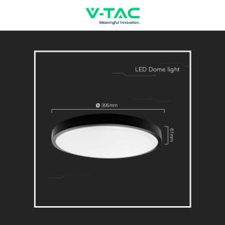 VT-8630 Plafoniera LED Rotonda 36W SMD IP44 Colore Nero V-Tac