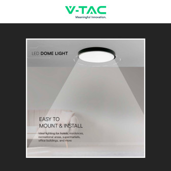 VT-8630 Plafoniera LED Rotonda 36W SMD IP44 Colore Nero V-Tac