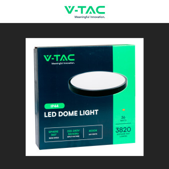 VT-8630 Plafoniera LED Rotonda 36W SMD IP44 Colore Nero V-Tac