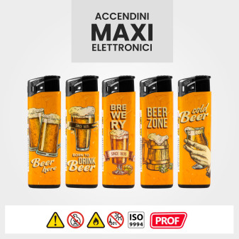 Accendini Maxi Elettronici Prof Fantasia Beer Box da 50