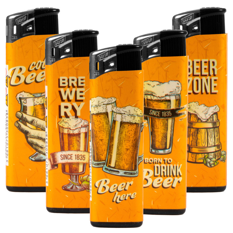 Accendini Maxi Elettronici Prof Fantasia Beer Serie da 5
