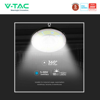 VT-9119 Lampada Industriale LED 100W SMD Mean Well V-Tac Pro