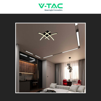 V-Tac VT-7790 Lampadario LED a Superficie 24W SMD Colore Nero - SKU 7003