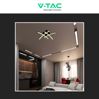 V-Tac VT-7790 Lampadario LED a Superficie 24W SMD Colore Nero - SKU 7003