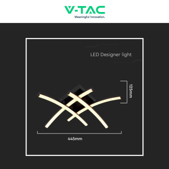 V-Tac VT-7790 Lampadario LED a Superficie 24W SMD Colore Nero - SKU 7003