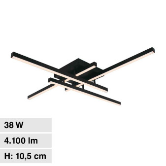 V-Tac VT-7915 Lampadario LED a Superficie 38W SMD Colore Nero - SKU 14994