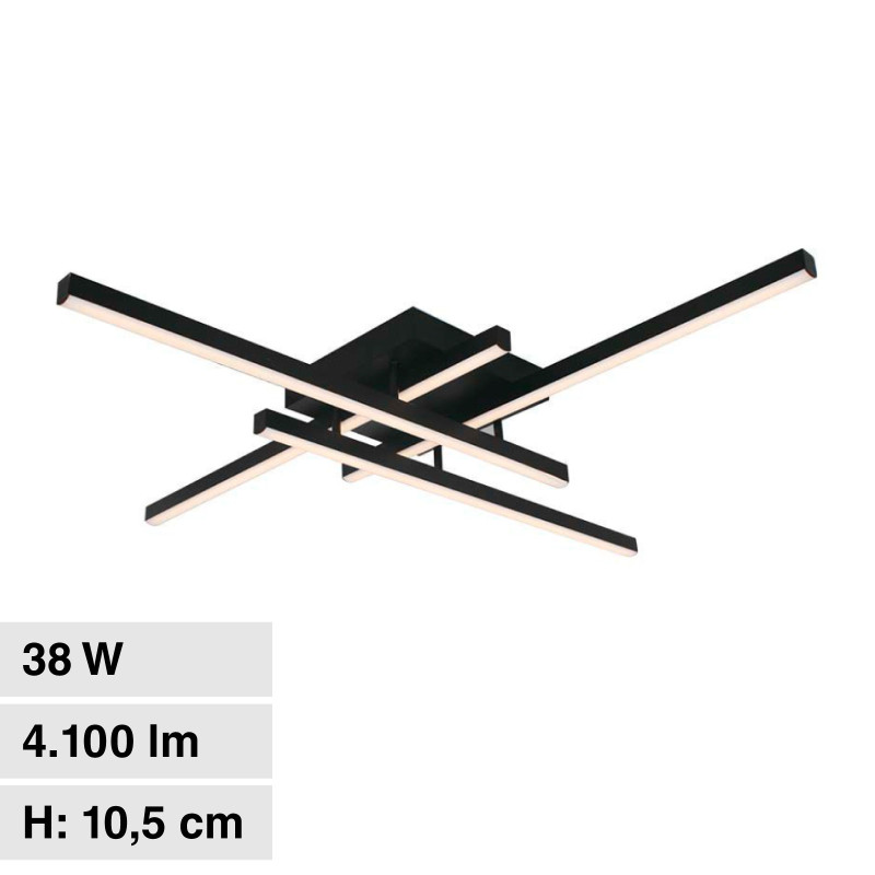 V-Tac VT-7915 Lampadario LED a Superficie 38W SMD Colore Nero - SKU 14994
