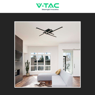 V-Tac VT-7915 Lampadario LED a Superficie 38W SMD Colore Nero - SKU 14994