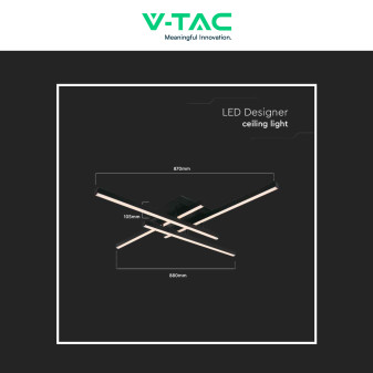 V-Tac VT-7915 Lampadario LED a Superficie 38W SMD Colore Nero - SKU 14994