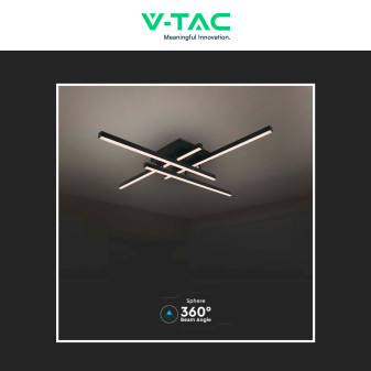 V-Tac VT-7915 Lampadario LED a Superficie 38W SMD Colore Nero - SKU 14994