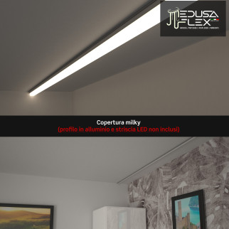 Medusaflex Cassiopea Copertura Milky per Profilo in Alluminio