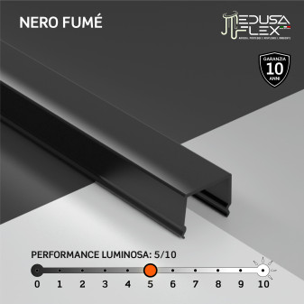 Medusaflex Cassiopea Copertura Nero Fume per Profilo in Alluminio