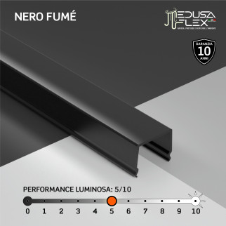 Medusaflex Cassiopea Copertura Nero Fume per Profilo in Alluminio