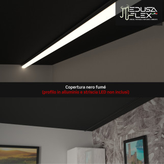 Medusaflex Cassiopea Copertura Nero Fume per Profilo in Alluminio