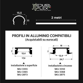 Medusaflex Aequorea Copertura Milky per Profilo in Alluminio