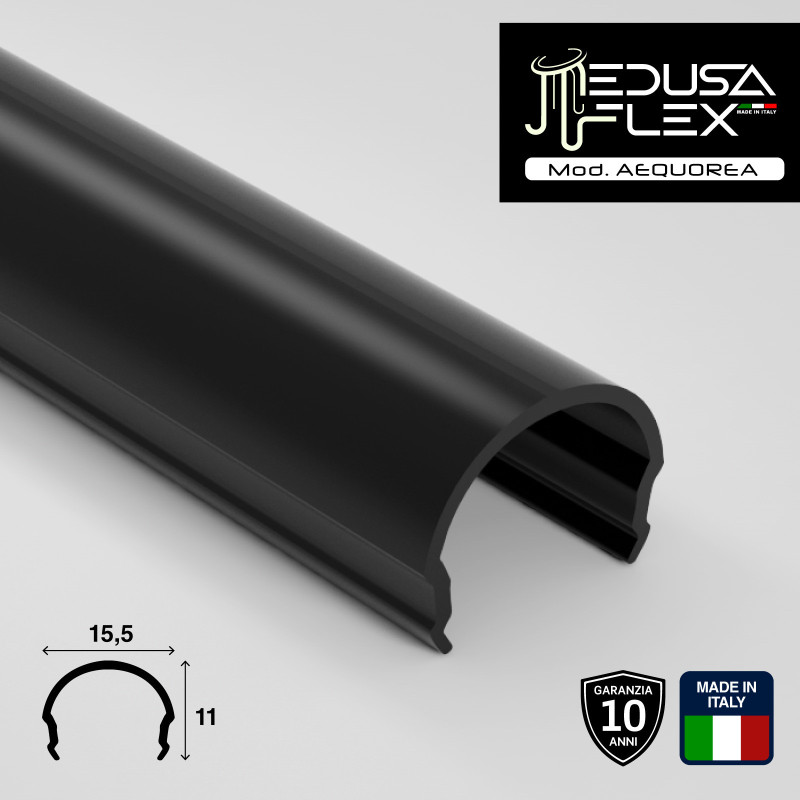 Medusaflex Aequorea Copertura Nero Fume per Profilo in Alluminio