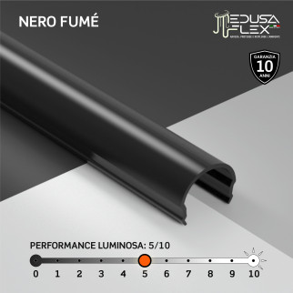 Medusaflex Aequorea Copertura Nero Fume per Profilo in Alluminio