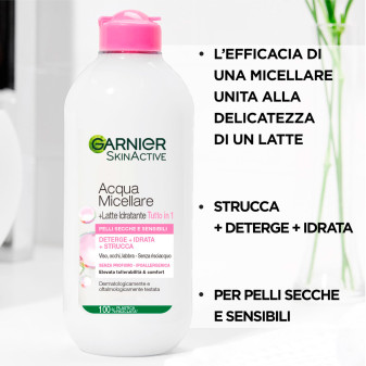 Acqua Micellare e Latte Idratante 400ml Garnier Skin Active