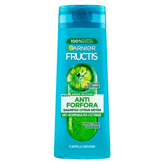 Garnier Fructis Anti Forfora Shampoo Citrus Detox Capelli Grassi 250ml