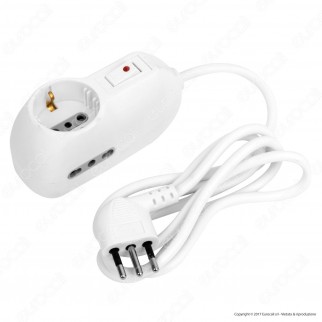 Velamp Multipresa 3 Posti Spina Salvaspazio con Interruttore di