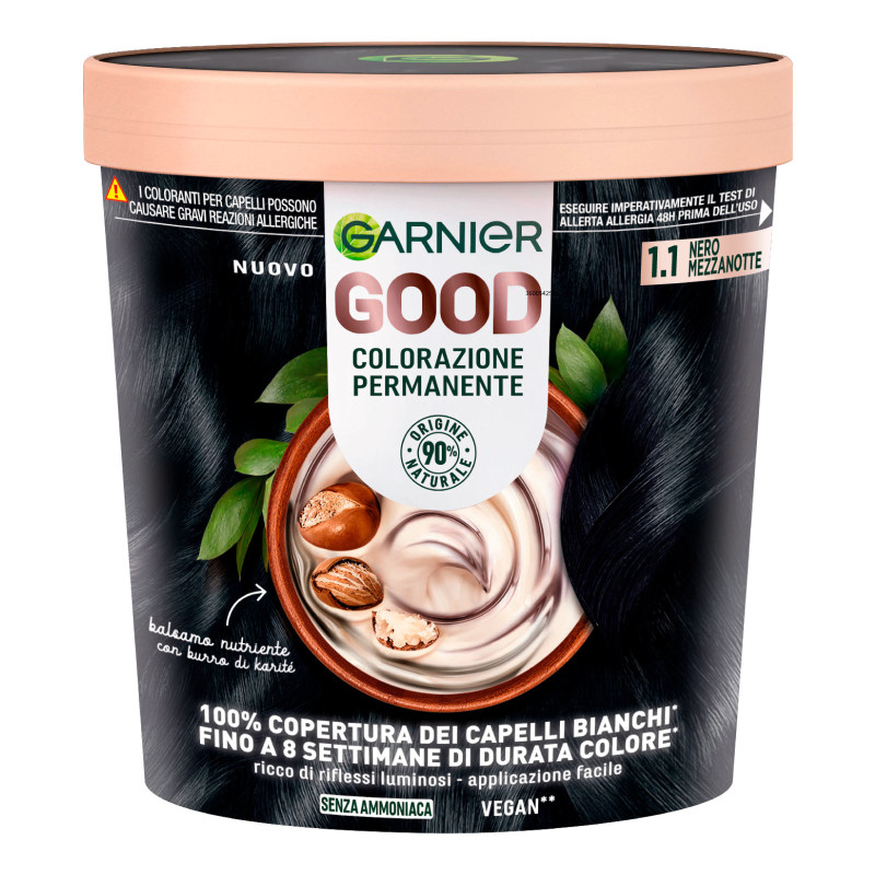 Garnier Good Tinta Capelli Senza Ammoniaca Colore 1.1 Nero Mezzanotte